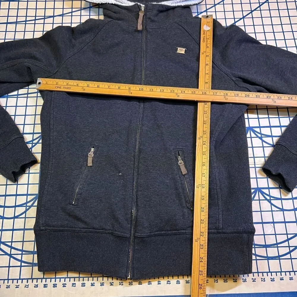 Nike Activewear Full Zip Jacket Youth Size XL 16-18 Gray Sherpa Lined Hooded